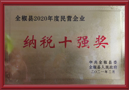 全椒縣2020年度民營(yíng)企業(yè)納稅十強(qiáng)